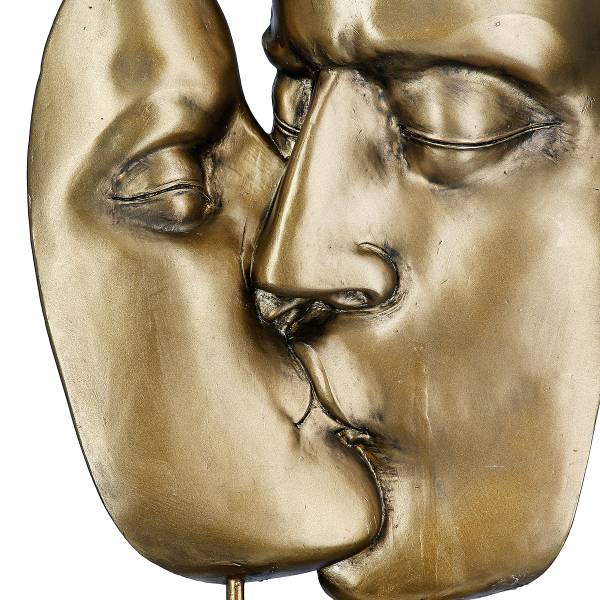 Scultura Bacio Dorato - Resina sintetica - 20 x 41 x 7 cm