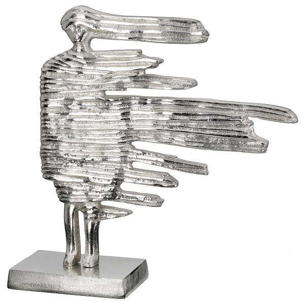 Skulptur Verwehung Silber - Aluminium - 36 x 38 x 10 cm