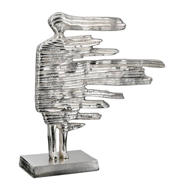 Skulptur Verwehung Silber - Aluminium - 36 x 38 x 10 cm