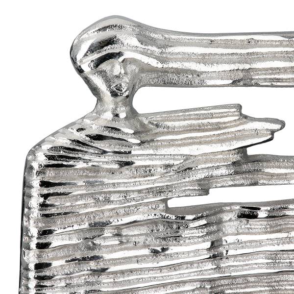 Skulptur Verwehung Silber - Aluminium - 36 x 38 x 10 cm
