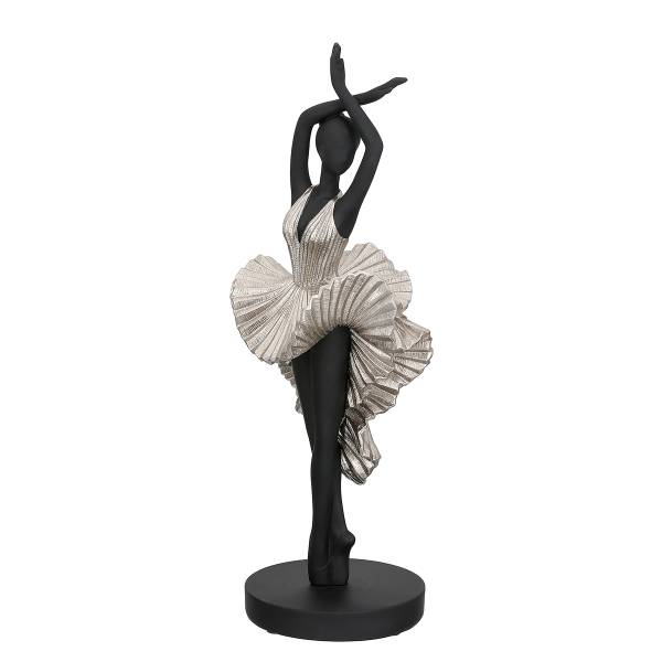 Scultura Ballerina Nero - Resina sintetica - 13 x 44 x 13 cm