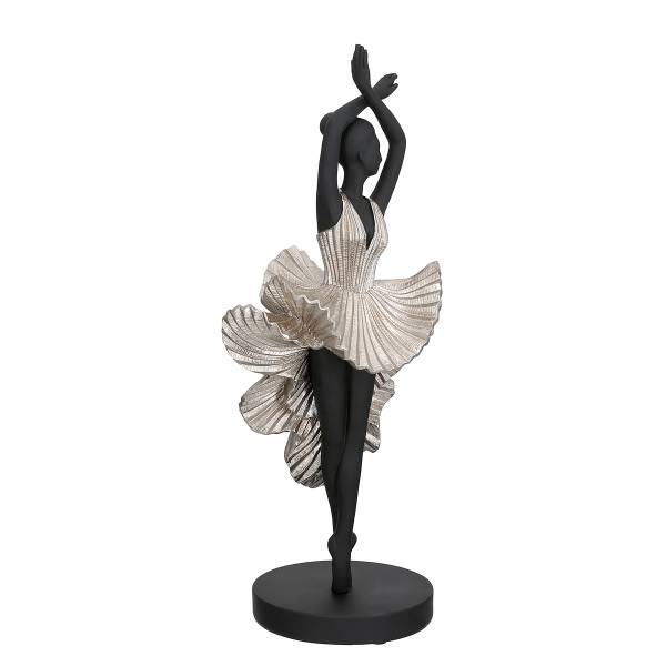 Scultura Ballerina Nero - Resina sintetica - 13 x 44 x 13 cm