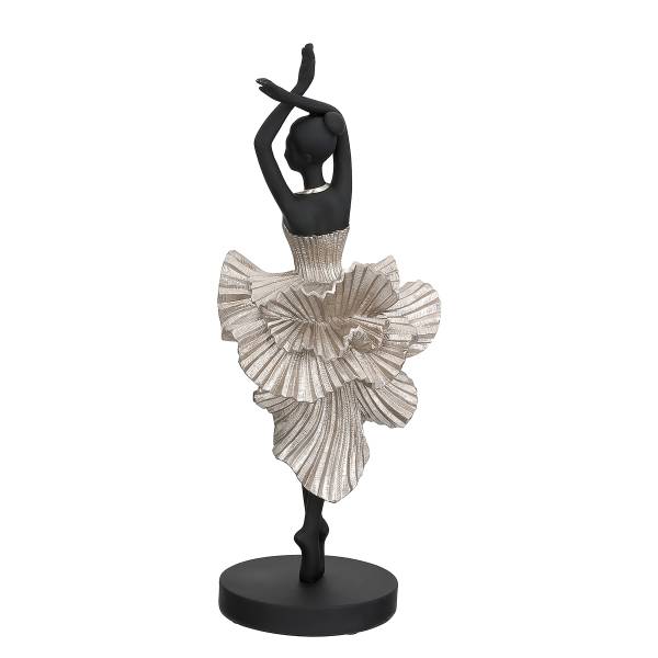 Scultura Ballerina Nero - Resina sintetica - 13 x 44 x 13 cm