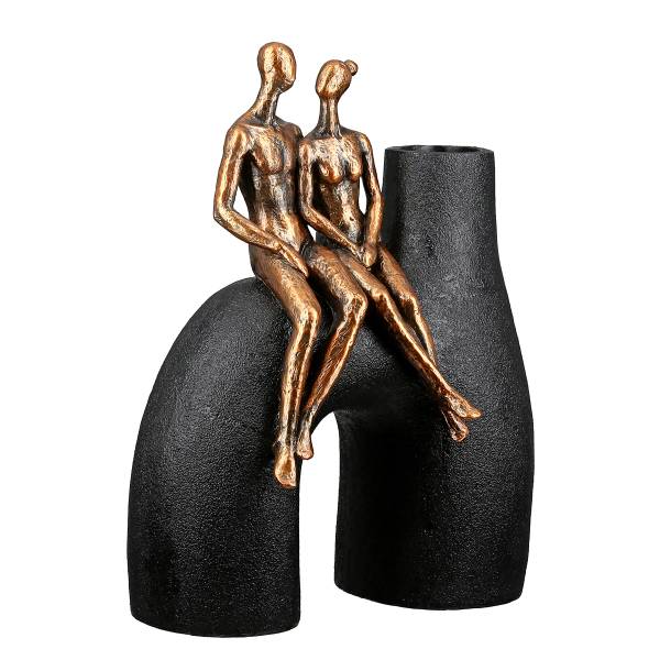 Vaso Uomo Donna Movement A Nero - Resina sintetica - 20 x 25 x 11 cm