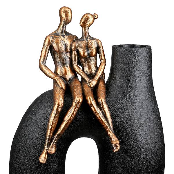 Vaso Uomo Donna Movement A Nero - Resina sintetica - 20 x 25 x 11 cm