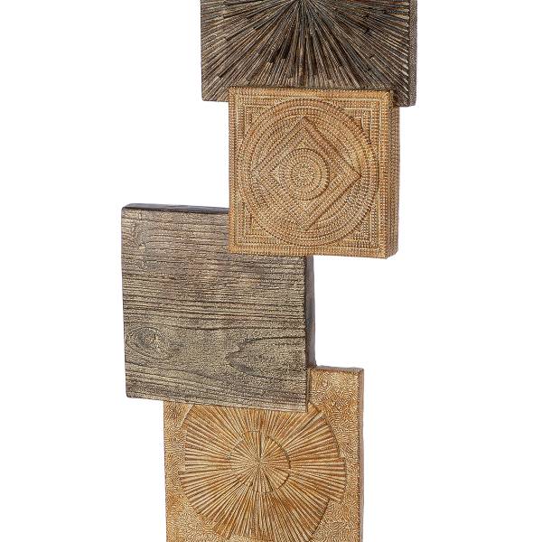 Skulptur Esculpida quadratisch Braun - Kunstharz - 25 x 69 x 11 cm