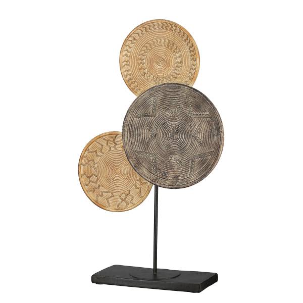 Scultura rotonda Esculpida Marrone - Resina sintetica - 27 x 44 x 9 cm