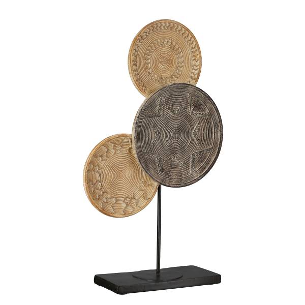 Scultura rotonda Esculpida Marrone - Resina sintetica - 27 x 44 x 9 cm