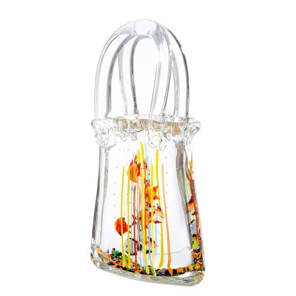 Objet décoratif Sac à main Aquarium Transparent - Verre coloré - 14 x 30 x 8 cm