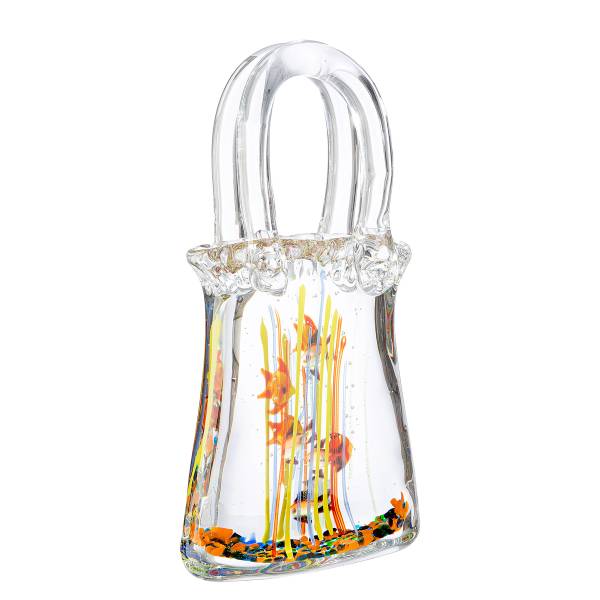 Objet décoratif Sac à main Aquarium Transparent - Verre coloré - 14 x 30 x 8 cm