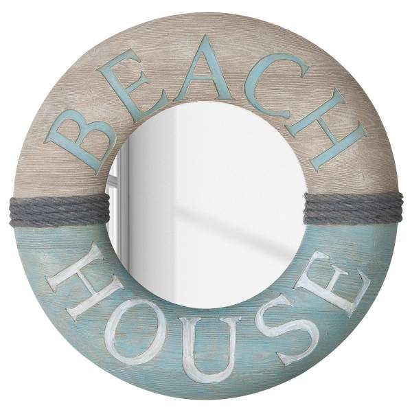 Specchio Beach house Grigio - Vetro a specchio - Resina sintetica - Altezza: 45 cm