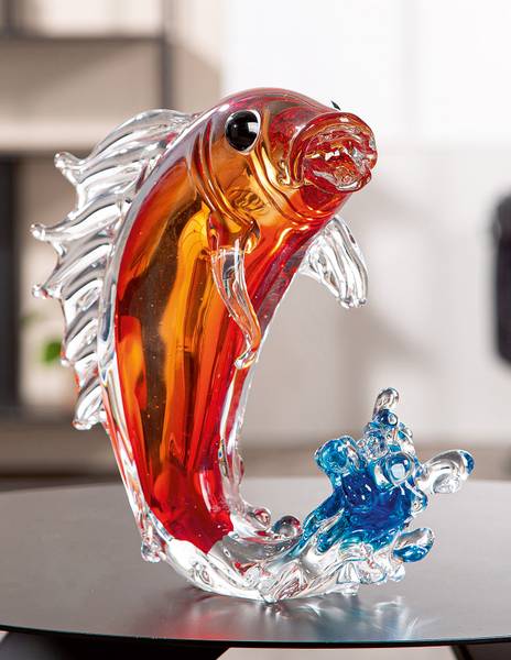 Figur Fisch Piscium Rot - Farbglas - 21 x 22 x 12 cm