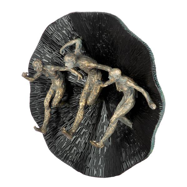 Wandobjekt Runners Schwarz - Kunstharz - 39 x 13 x 39 cm