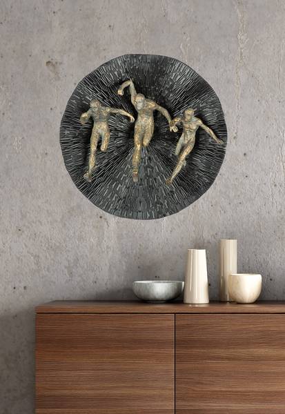 Wandobjekt Runners Schwarz - Kunstharz - 39 x 13 x 39 cm