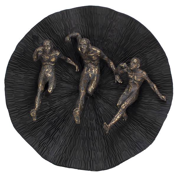 Wandobjekt Runners Schwarz - Kunstharz - 39 x 13 x 39 cm