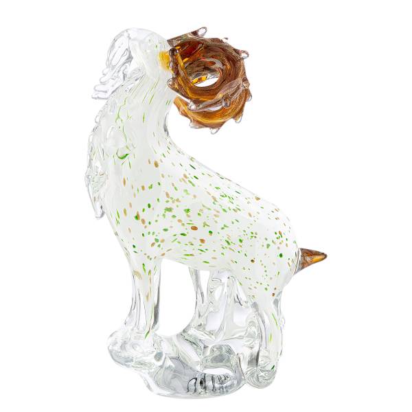 Figur Steinbock Weiß - Farbglas - 18 x 29 x 11 cm