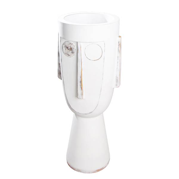 Portavaso Face Bianco - Fibra di vetro - 45 x 106 x 40 cm