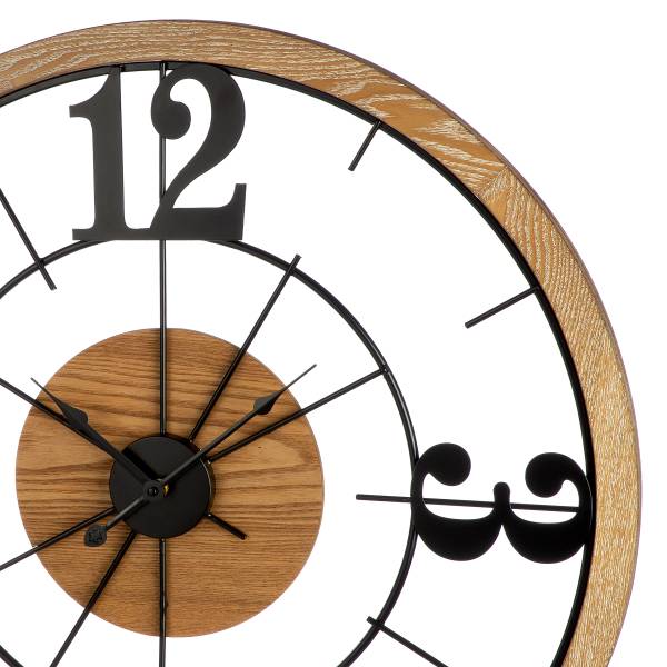 Orologio da parete Presage Nero - Ferro - Profondità: 4 cm