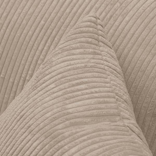 Ecksofa MONTI mit Schlaffunktion Cordstoff Poppy: Cappuccino - Longchair davorstehend links