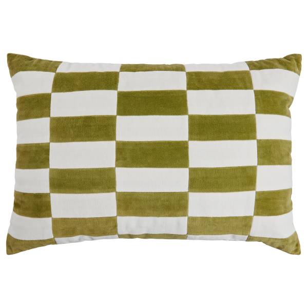 Cuscino CHECKER VELVET Cotone - verde