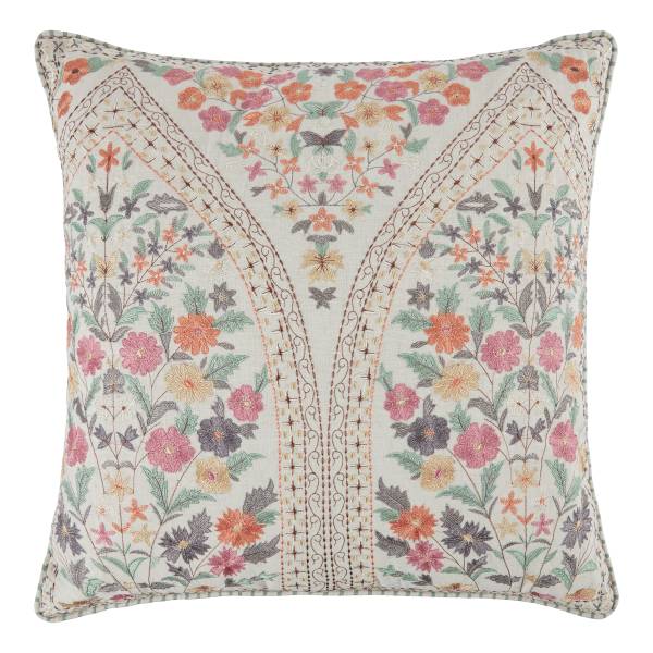 Cuscino BOHEMIAN Fiori Cotone / Poliestere - Naturale