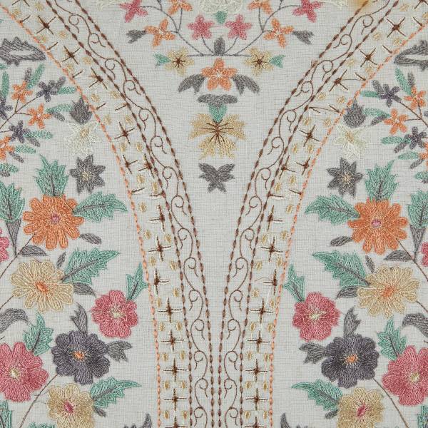 Cuscino BOHEMIAN Fiori Cotone / Poliestere - Naturale