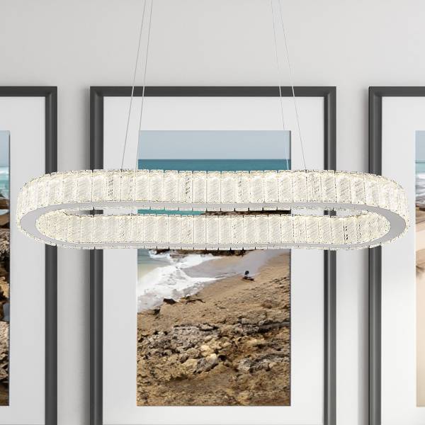 LED-Pendelleuchte Mucky Typ B Kristallglas / Eisen - 1-flammig