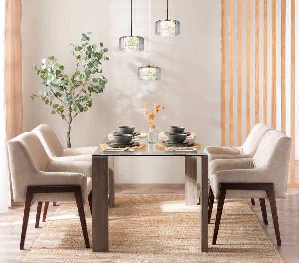 Lampada a sospensione LED Fogsy Vetro fumé / Ferro - Numero di lampadine necessarie: 3