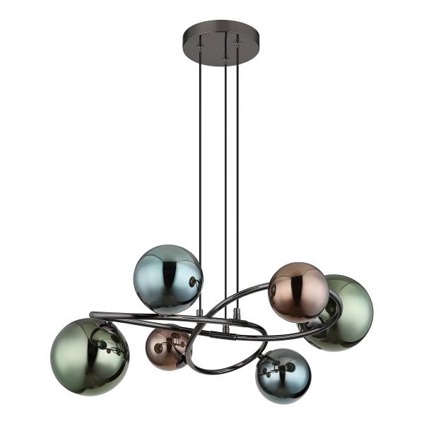 Lampada a sospensione LED Riha G Vetro / Ferro - 6 punti luce