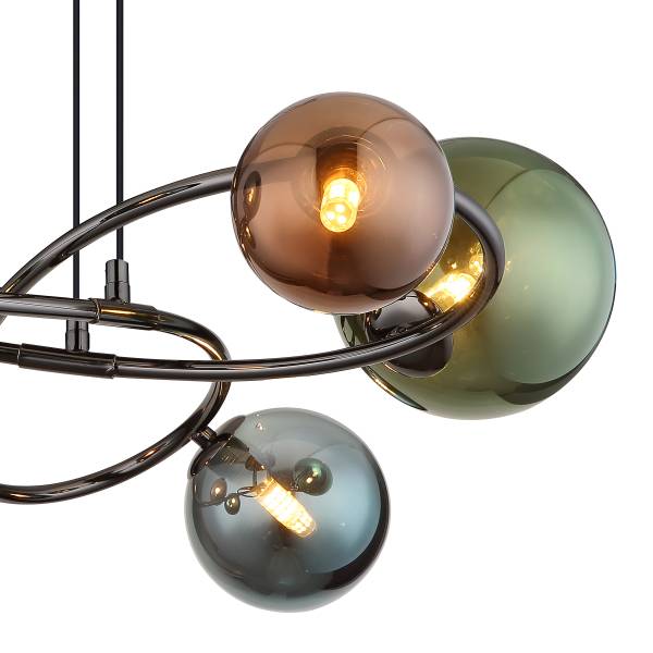 Lampada a sospensione LED Riha G Vetro / Ferro - 6 punti luce