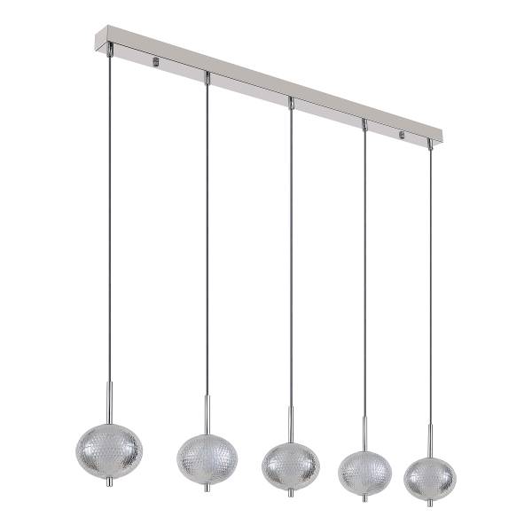 Lampada a sospensione LED Aida Vetro acrilico / Ferro - 5 punti luce