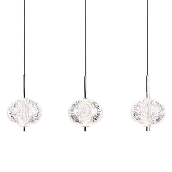 Lampada a sospensione LED Aida Vetro acrilico / Ferro - 5 punti luce