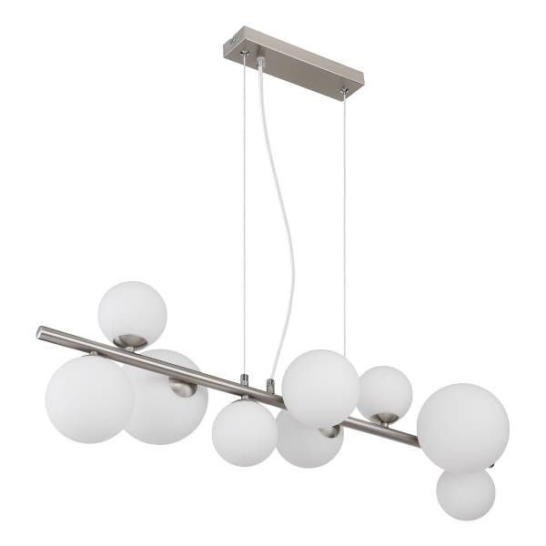 LED-Pendelleuchte Riha Typ F Opalglas / Eisen - 9-flammig