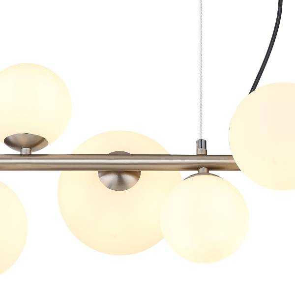 LED-Pendelleuchte Riha Typ F Opalglas / Eisen - 9-flammig