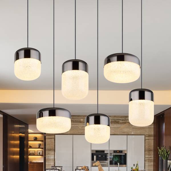 Suspension LED Cristallica - Type B Verre cristallin / Fer - Nb d'ampoules : 6