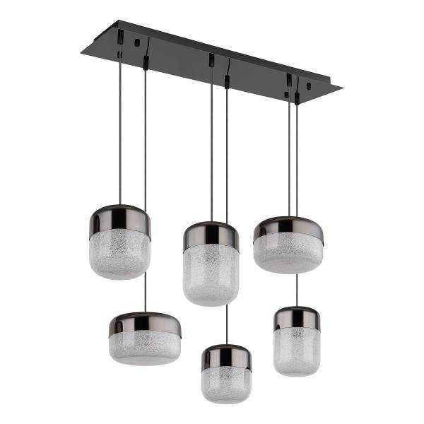 Suspension LED Cristallica - Type B Verre cristallin / Fer - Nb d'ampoules : 6