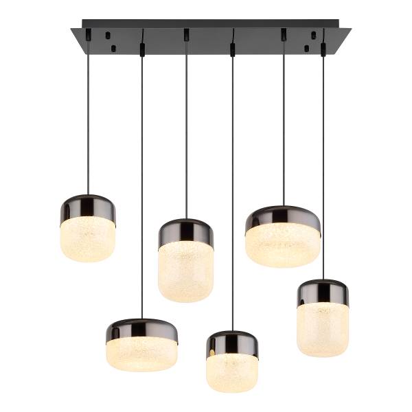 Suspension LED Cristallica - Type B Verre cristallin / Fer - Nb d'ampoules : 6