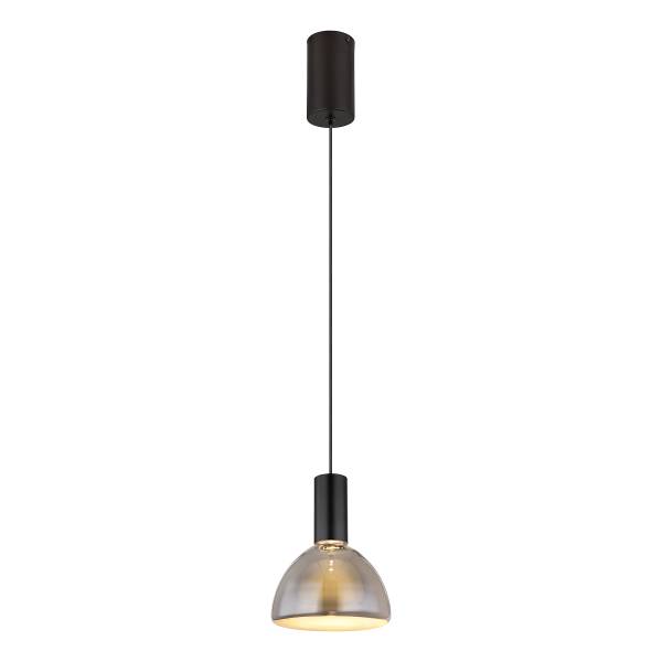LED-Pendelleuchte Labora Typ D Rauchglas / Eisen - 1-flammig