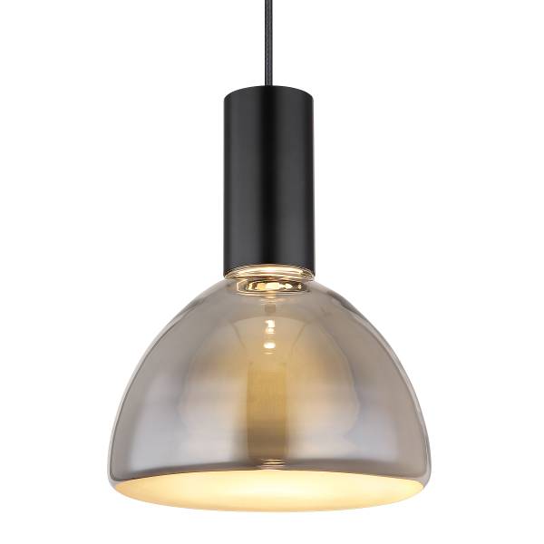 LED-Pendelleuchte Labora Typ D Rauchglas / Eisen - 1-flammig
