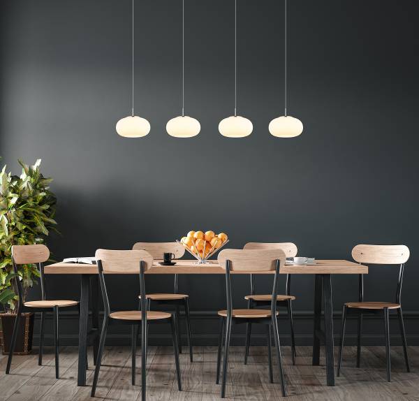 Lampada sospensione LED Quintara D Vetro opale / Ferro - Numero di lampadine necessarie: 4