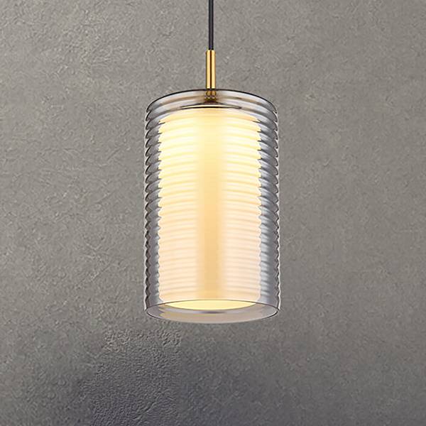 Lampada a sospensione LED Lampigna A Vetro fumè / Ferro - 1 punto luce