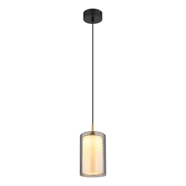 Lampada a sospensione LED Lampigna A Vetro fumè / Ferro - 1 punto luce