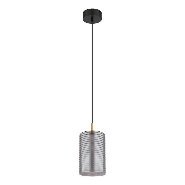 Lampada a sospensione LED Lampigna A Vetro fumè / Ferro - 1 punto luce