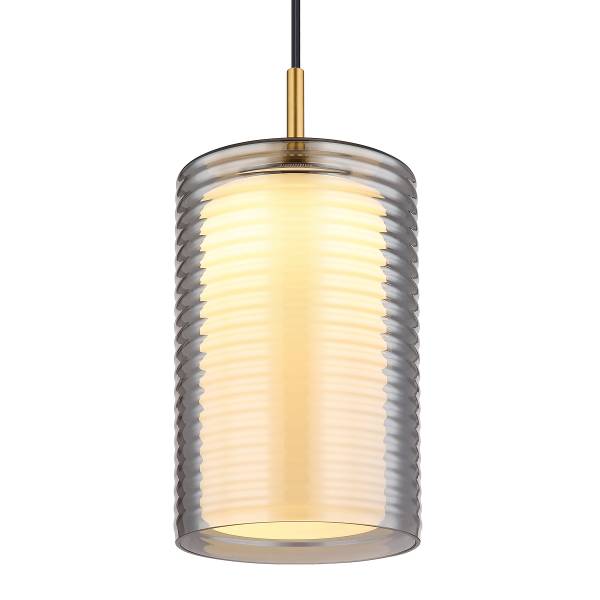 Lampada a sospensione LED Lampigna A Vetro fumè / Ferro - 1 punto luce