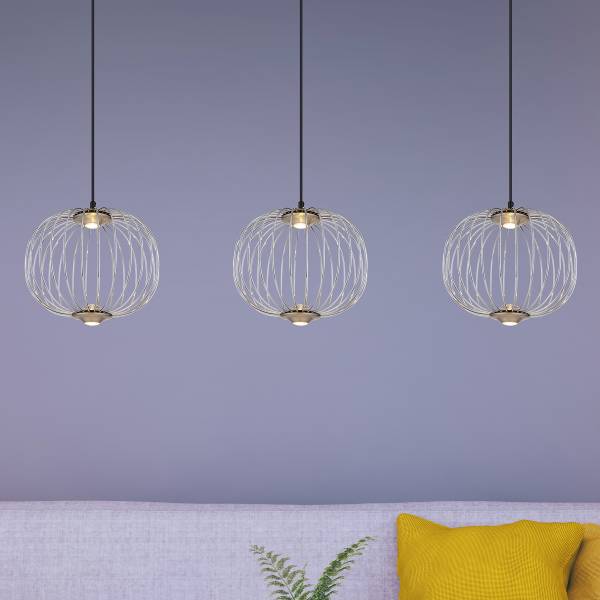 Lampada a sospensione LED Galway A Ferro / Alluminio - 1 punto luce - Argento