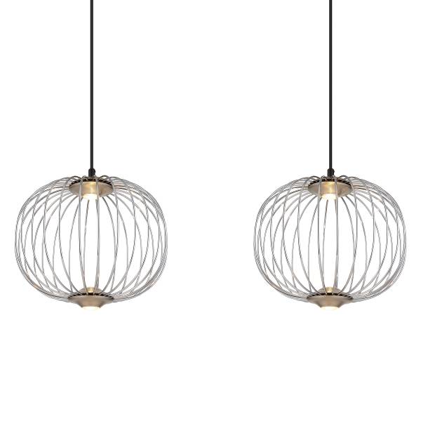 Lampada a sospensione LED Galway A Ferro / Alluminio - 1 punto luce - Argento