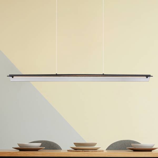 LED-hanglamp Muriella rookglas/ijzer - 1-lichts - zwart