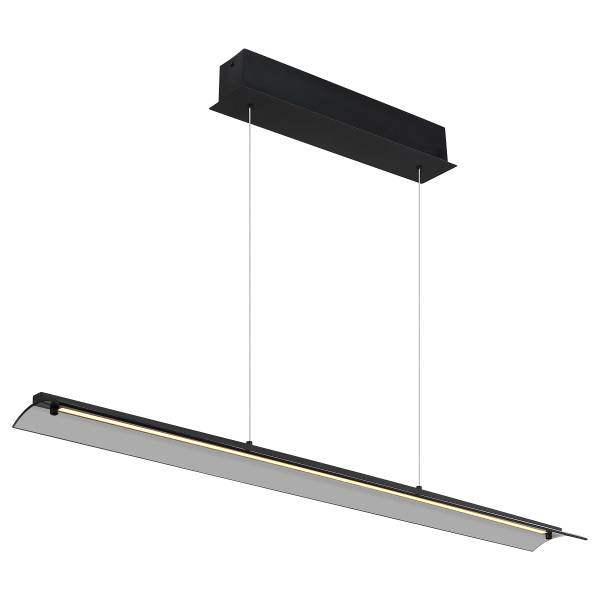 LED-hanglamp Muriella rookglas/ijzer - 1-lichts - zwart
