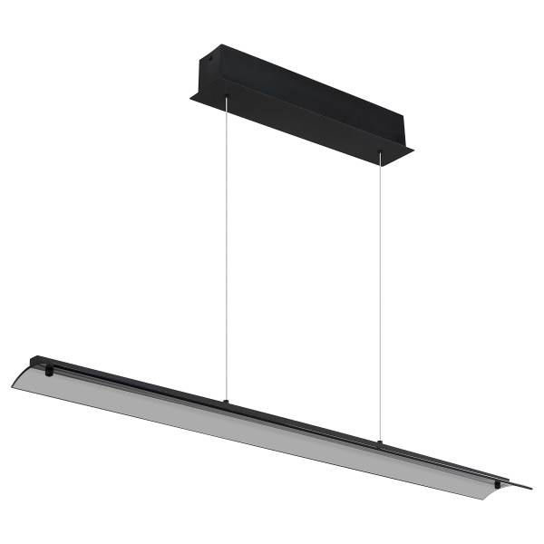 LED-hanglamp Muriella rookglas/ijzer - 1-lichts - zwart