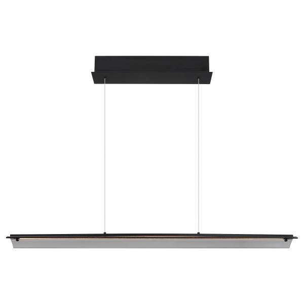 LED-hanglamp Muriella rookglas/ijzer - 1-lichts - zwart